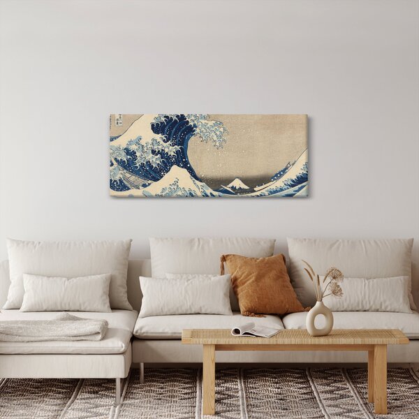 Slika - Katsushika Hokusai, Under the Wave off Kanagawa, reprodukcije (120x50 cm)