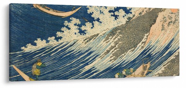 Slika - Katsushika Hokusai, Fishing Boats at Choshi in Shimosa (Soshu Choshi) , reprodukcije (120x50 cm)