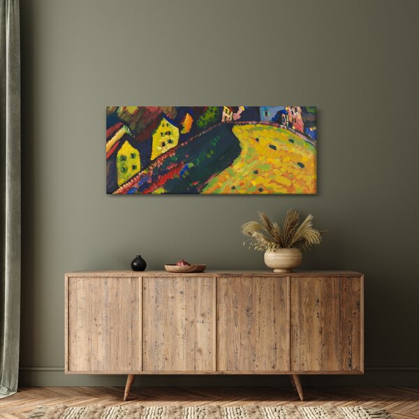 Slika - Vasily Kandinsky, Houses at Murnau, reprodukcije (120x50 cm)