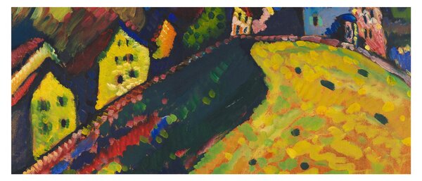 Slika - Vasily Kandinsky, Houses at Murnau, reprodukcije (120x50 cm)