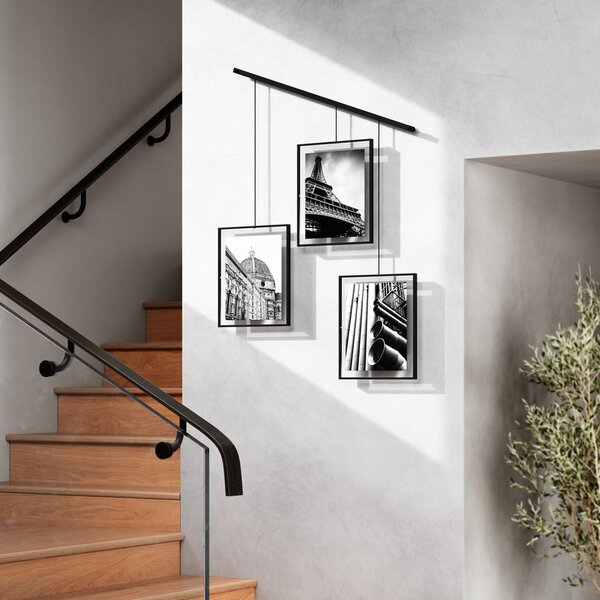 Crni metalni viseći okviri u setu 3 kom 73x82 cm Exhibit – Umbra