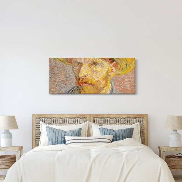 Slika - Vincent van Gogh, Self-Portrait with a Straw Hat (The Potato Peeler), reprodukcije (120x50 cm)