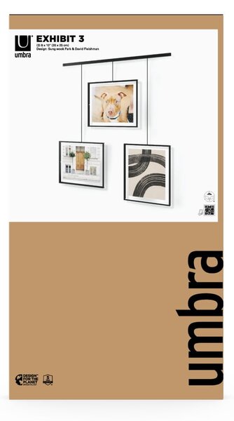 Crni metalni viseći okviri u setu 3 kom 73x82 cm Exhibit – Umbra