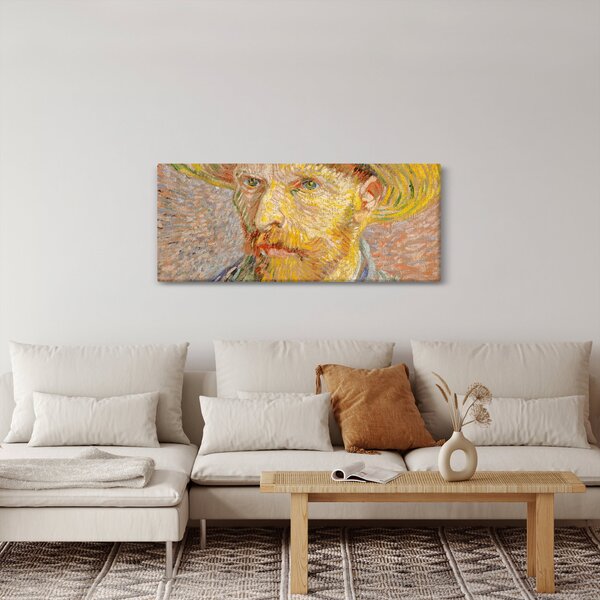 Slika - Vincent van Gogh, Self-Portrait with a Straw Hat (The Potato Peeler), reprodukcije (120x50 cm)