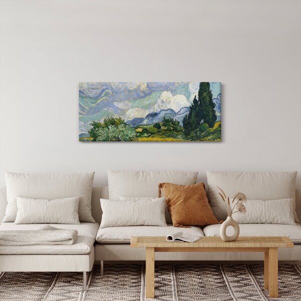 Slika - Vincent van Gogh, Wheat Field with Cypresses, reprodukcije (120x50 cm)