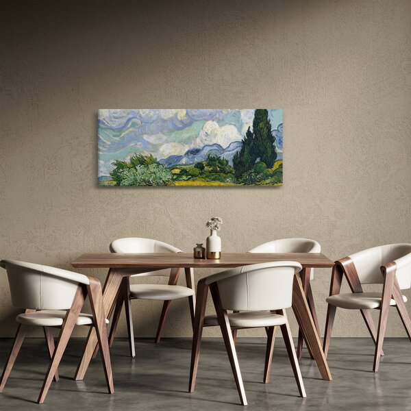 Slika - Vincent van Gogh, Wheat Field with Cypresses, reprodukcije (120x50 cm)