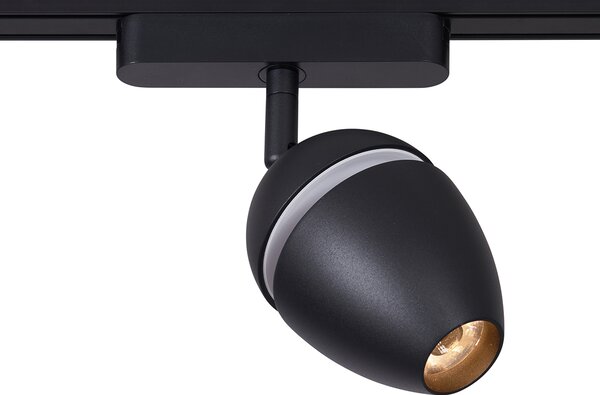 Moderni sustav rasvjete na tračnicama s 4 crna reflektora 1-fazni - Magnetic Eggy