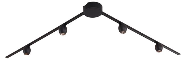Moderni sustav tračnica za rasvjetu s 4 crna reflektora 1-fazni - Magnetic Zagaye