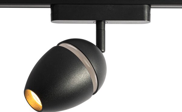 Moderno crno reflektorsko svjetlo za jednofazni sustav tračnica s LED diodama - Magnetic Eggy