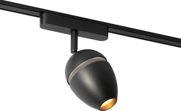 Moderno crno reflektorsko svjetlo za jednofazni sustav tračnica s LED diodama - Magnetic Eggy