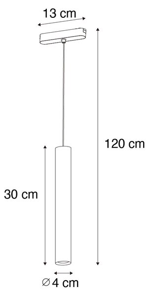 Moderna crna viseća svjetiljka za jednofazni sustav tračnica 4,5W 3000K - Magnetic Cassie