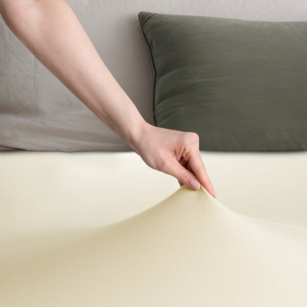 Krem plahta s gumom od jeseya 200x200 cm Amber – Restilo