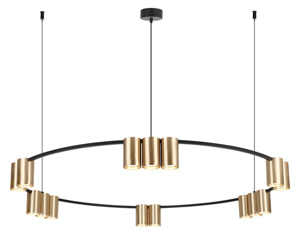Viseća lampa (krug) GENESIS CRNO ZLATO 15xGU10