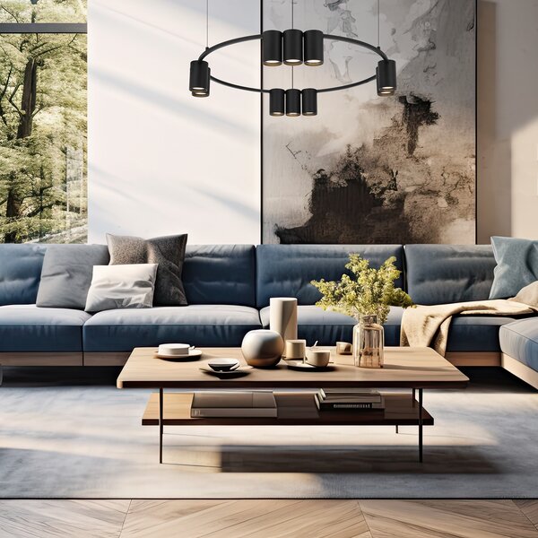 Viseća lampa (krug) GENESIS BLACK 10xGU10