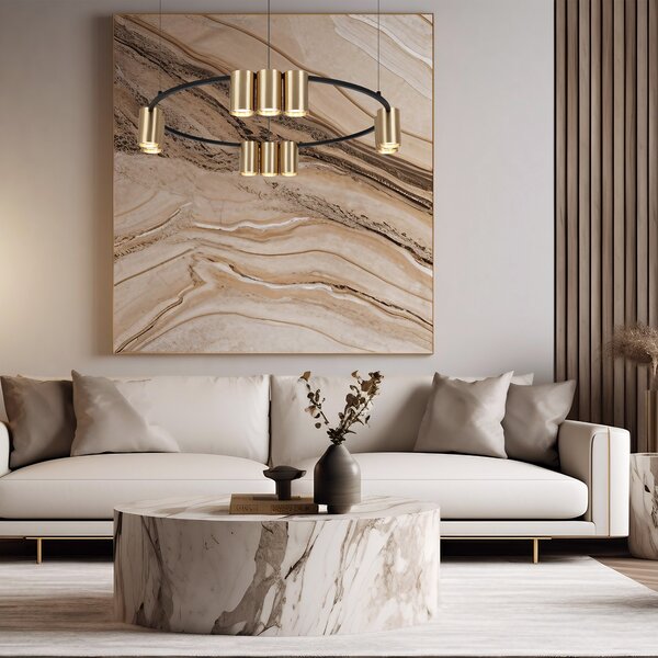 Viseća lampa (krug) GENESIS BLACK GOLD 10xGU10