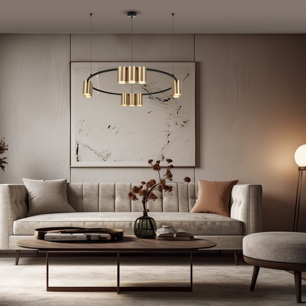 Viseća lampa (krug) GENESIS BLACK GOLD 10xGU10