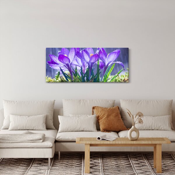 Slika cvijeća na kiši (120x50 cm)