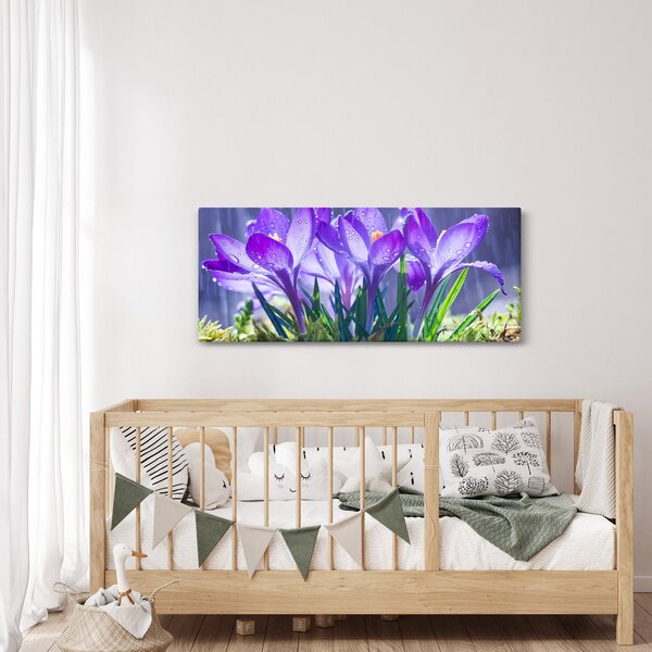 Slika cvijeća na kiši (120x50 cm)