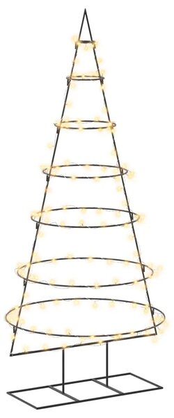 Metalno božićno drvce sa stalkom KUOPIO 180 cm Topla bijela - 180 cm Crna s LED svjetlima