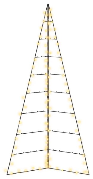 Metalno božićno drvce s LED svjetlima KUOPIO 210 cm - 210 cm Crna s LED svjetlima
