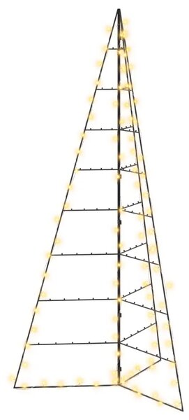 Metalno božićno drvce s LED svjetlima KUOPIO 210 cm - 210 cm Crna s LED svjetlima