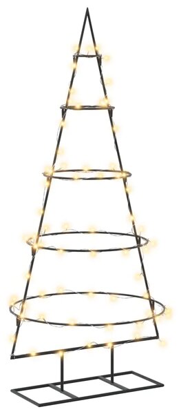 Metalno božićno drvce sa stalkom KUOPIO 125 cm Topla bijela - 125 cm Crna s LED svjetlima