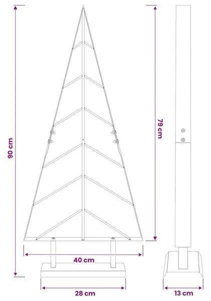 Metalno božićno drvce sa stalkom KUOPIO 90 cm Čelik Zlatno - Zlatno 90 cm