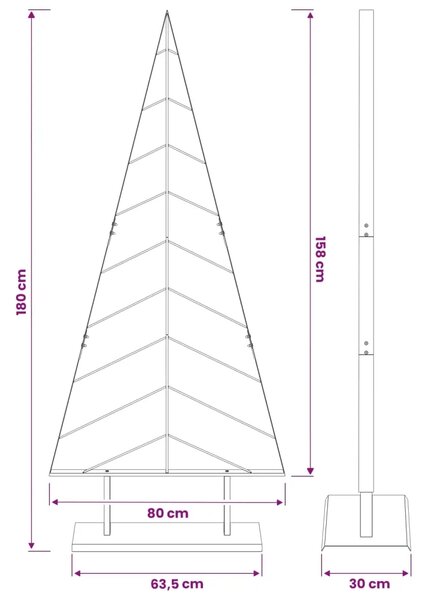 Metalno božićno drvce sa stalkom KUOPIO 180 cm Čelik Bijela - Bijela 180 cm