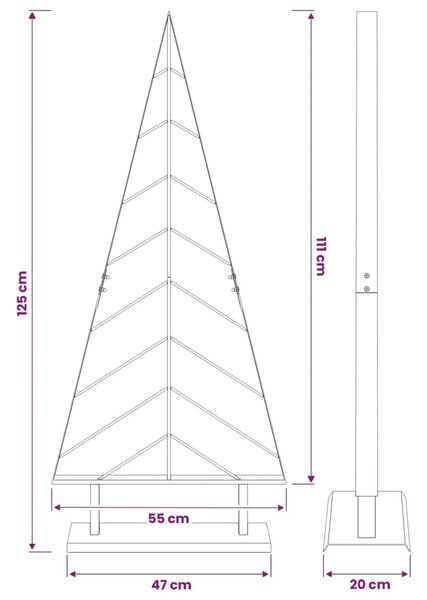 Metalno božićno drvce sa stalkom KUOPIO 125 cm Čelik Bijela - Bijela 125 cm