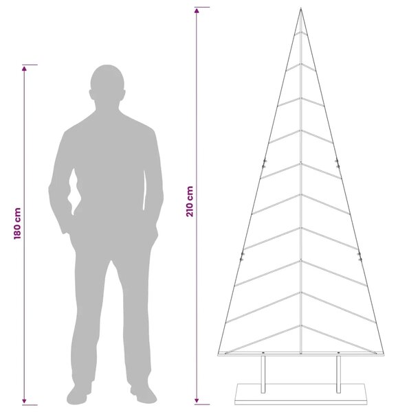 Metalno božićno drvce sa stalkom KUOPIO 210 cm Čelik Bijela - Bijela 210 cm