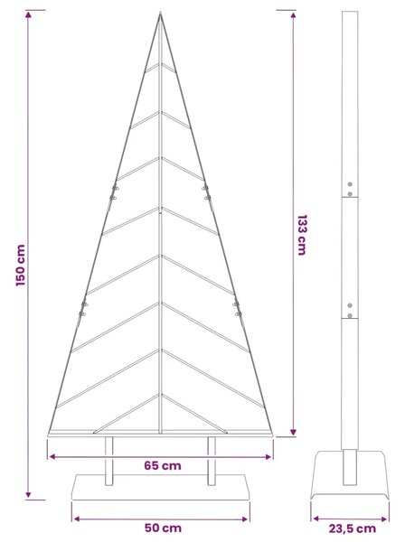Metalno božićno drvce sa stalkom KUOPIO 150 cm Čelik Crna - Crna 150 cm