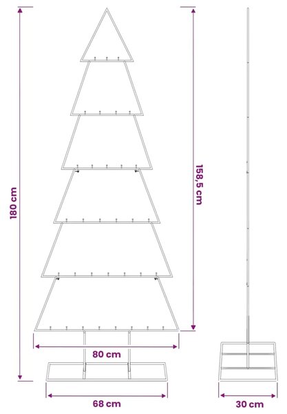 Metalno božićno drvce sa stalkom KUOPIO 180 cm Čelik Bijela - 180 cm Bijela bez LED svjetala