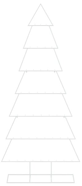 Metalno božićno drvce sa stalkom KUOPIO 210 cm Čelik Bijela - 210 cm Bijela bez LED svjetala