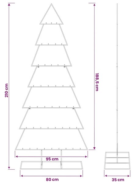 Metalno božićno drvce sa stalkom KUOPIO 210 cm Čelik Bijela - 210 cm Bijela bez LED svjetala