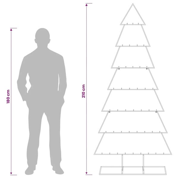 Metalno božićno drvce sa stalkom KUOPIO 210 cm Čelik Bijela - 210 cm Bijela bez LED svjetala