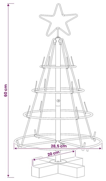 Metalno božićno drvce sa stalkom KUOPIO 60 cm Čelik Zlatno - 60 cm Zlatno