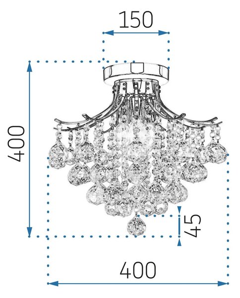 App784-3C kristalna stropna svjetiljka
