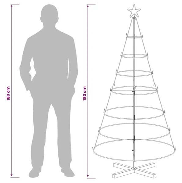 Metalno božićno drvce sa stalkom KUOPIO 180 cm Čelik Bijela - 180 cm Bijela