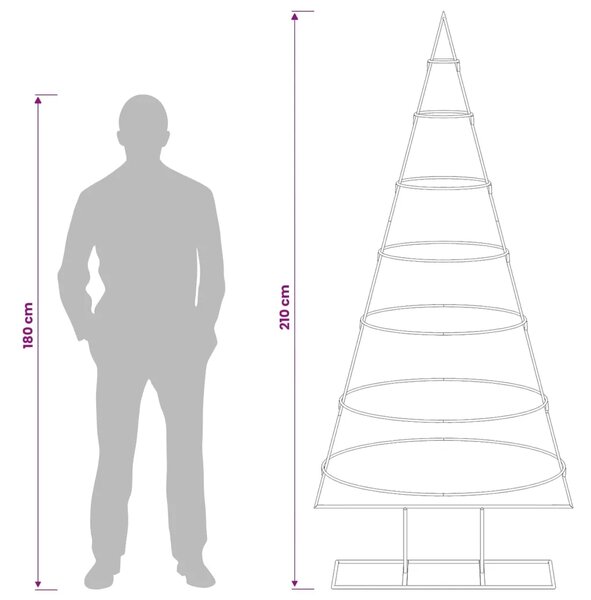 Metalno božićno drvce sa stalkom KUOPIO 180 cm Čelik Bijela - 180 cm Bijela bez LED svjetala