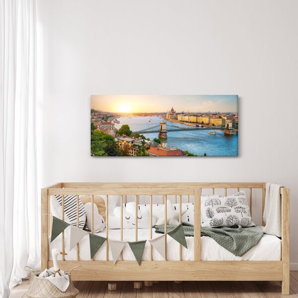 Slika grada Budimpešte s rijekom (120x50 cm)