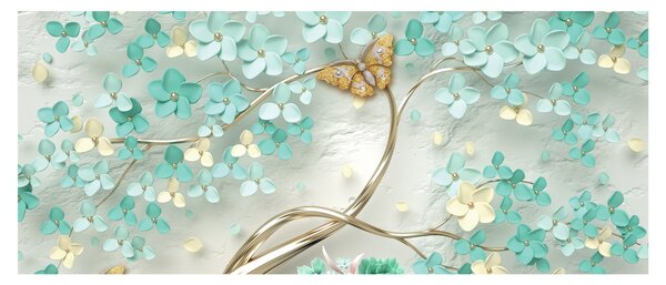 Slika cvijeta s leptirima (120x50 cm)