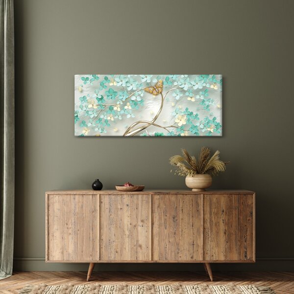Slika cvijeta s leptirima (120x50 cm)