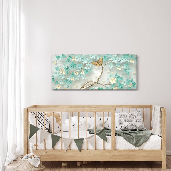 Slika cvijeta s leptirima (120x50 cm)