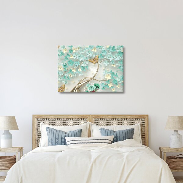 Slika cvijeta s leptirima (70x50 cm)