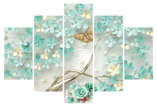 Slika cvijeta s leptirima (150x105 cm)