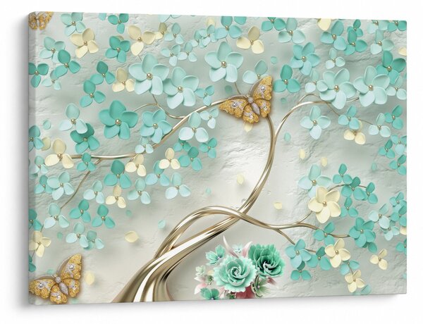 Slika cvijeta s leptirima (70x50 cm)