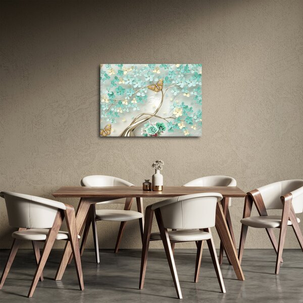 Slika cvijeta s leptirima (70x50 cm)
