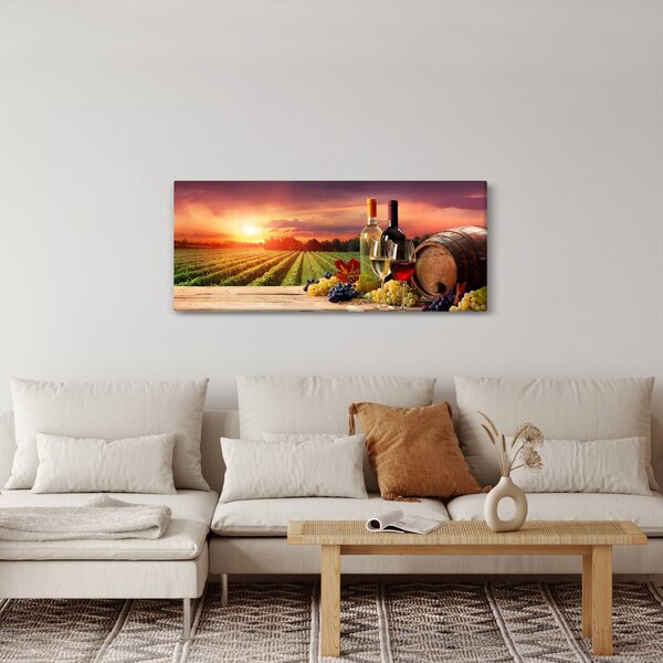 Slika vinograda s vinom (120x50 cm)