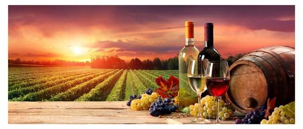 Slika vinograda s vinom (120x50 cm)