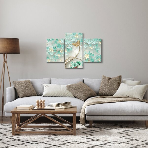 Slika cvijeta s leptirima (90x60 cm)